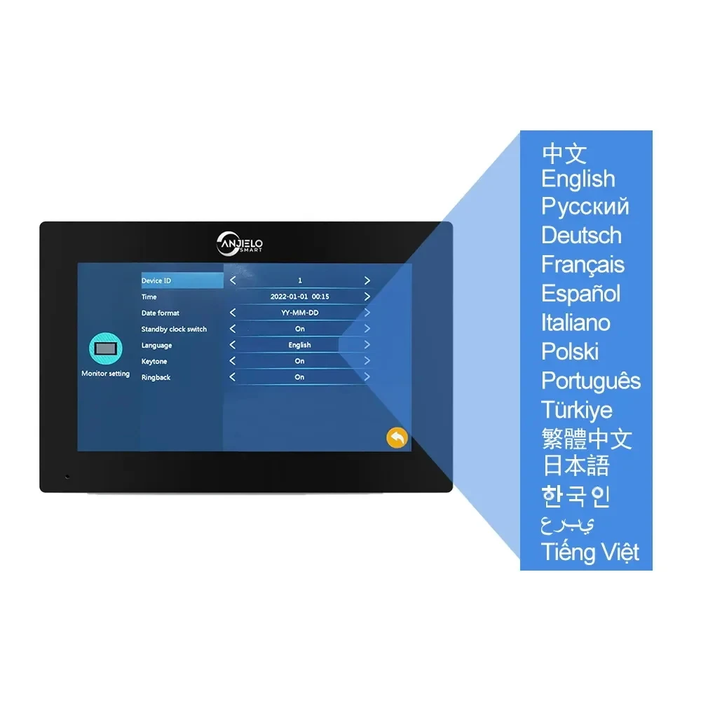 Imagem -03 - Intercomunicador de Impressão Digital para Casa e Apartamento Sistema de Controle de Acesso Campainha de Vídeo Tuya Wi-fi Polegadas 10 Polegadas Tela Sensível ao Toque 1080p