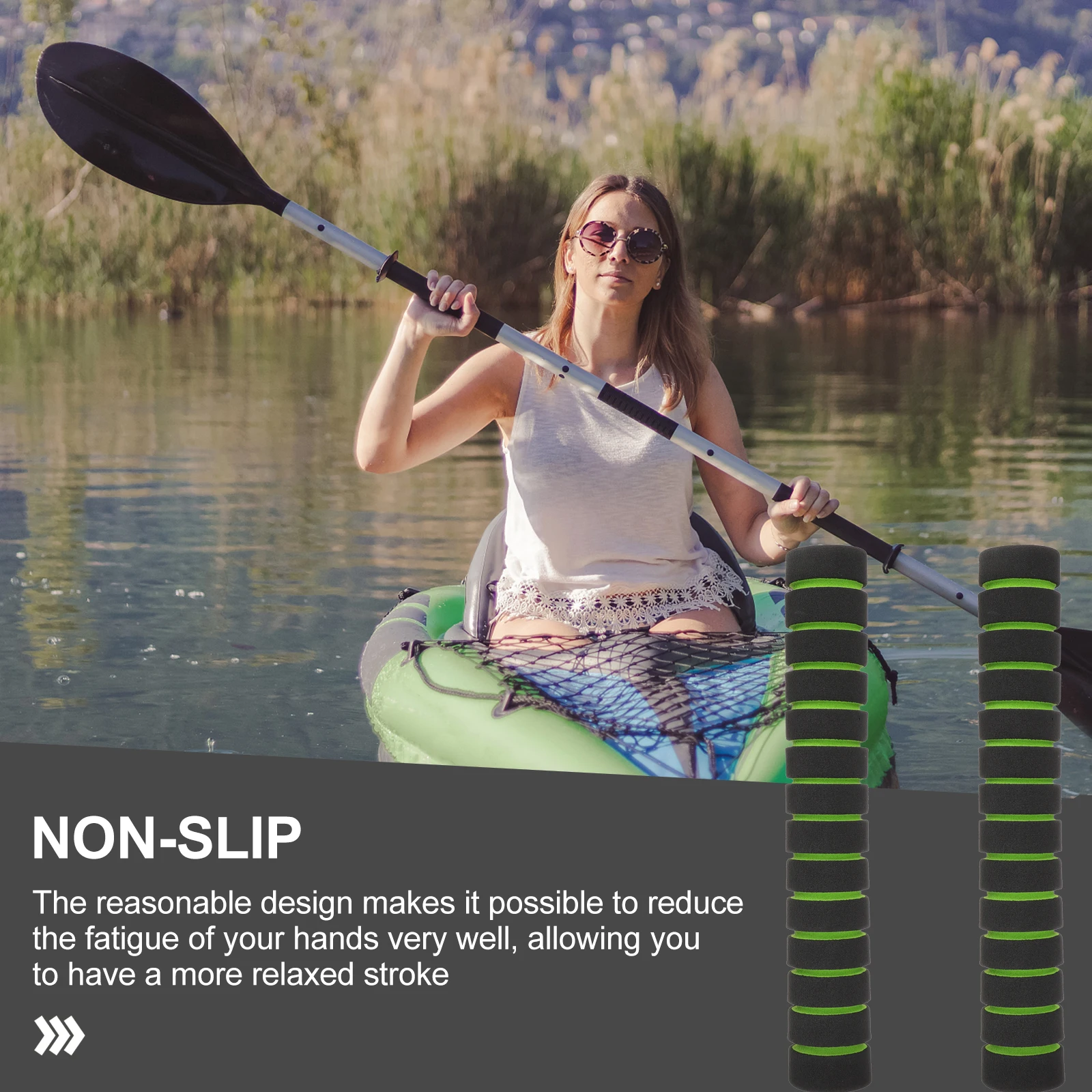 

Oars Non-Slip Cover Paddle Rod Protectors Sleeve Kayak Grip Soft Foam Clip Blister Prevention Grips Sponge Handlencover