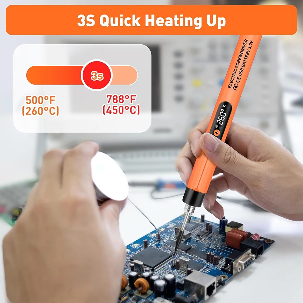 5V 8W USB Digital Electric Soldering Iron Set Kit Mini Small Soldering Iron Set Temperature Adjustable Solder Welding Iron Tool