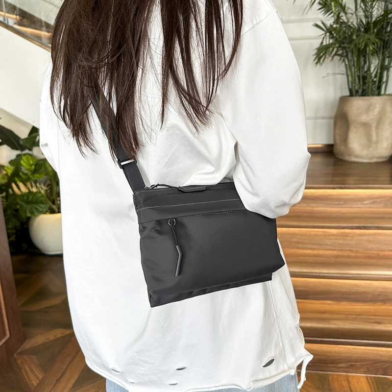 Mode Freizeit Nylon Umhängetasche Einfarbig Wasserdichte Cross-body Unisex Messenger Tasche für Männer Und Frauen – Detail 16