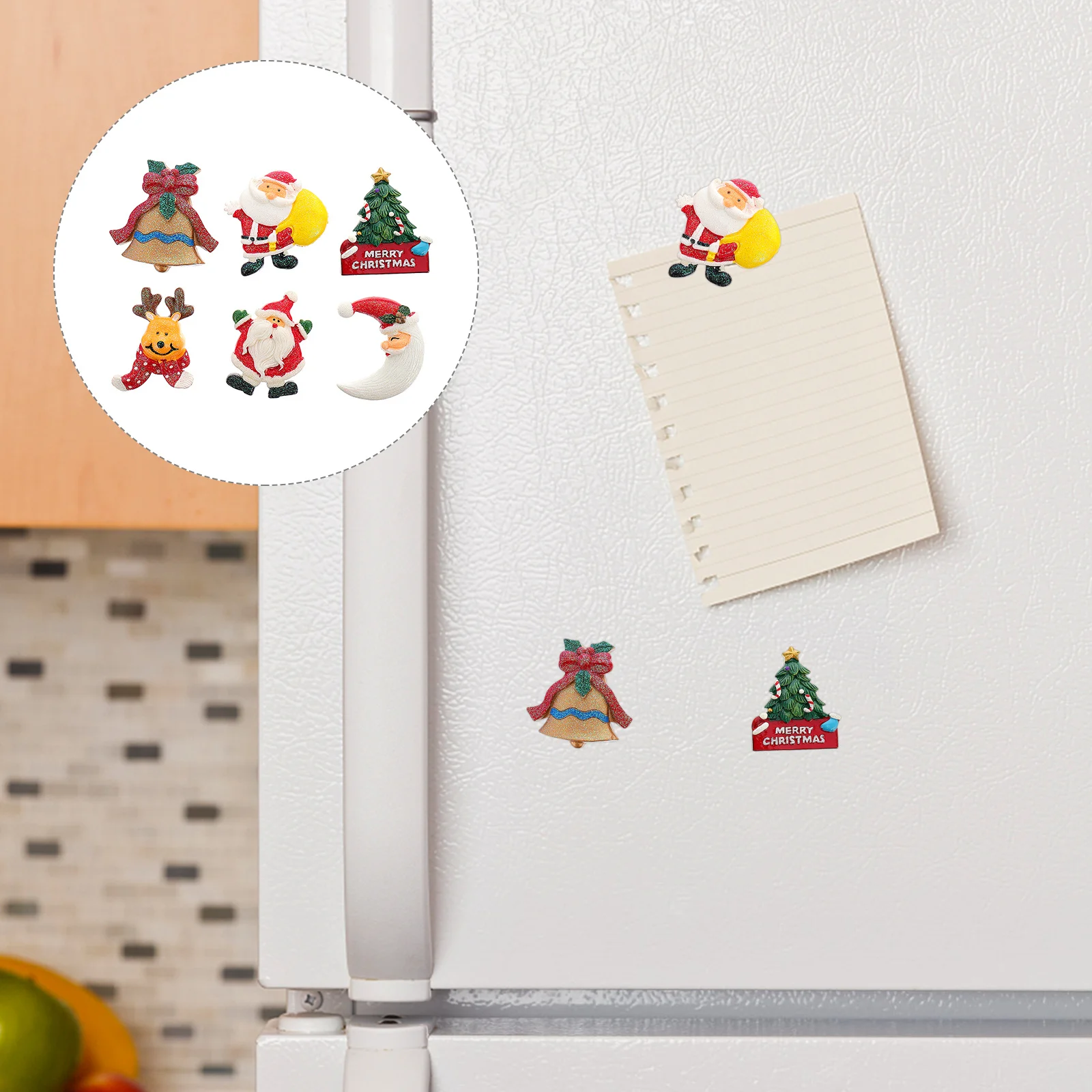 

6Pcs Christmas Charm Accessories Resin Xmas Themed Charms for DIY Phone Case Fridge Decoration Creative Xmas Resin Charms