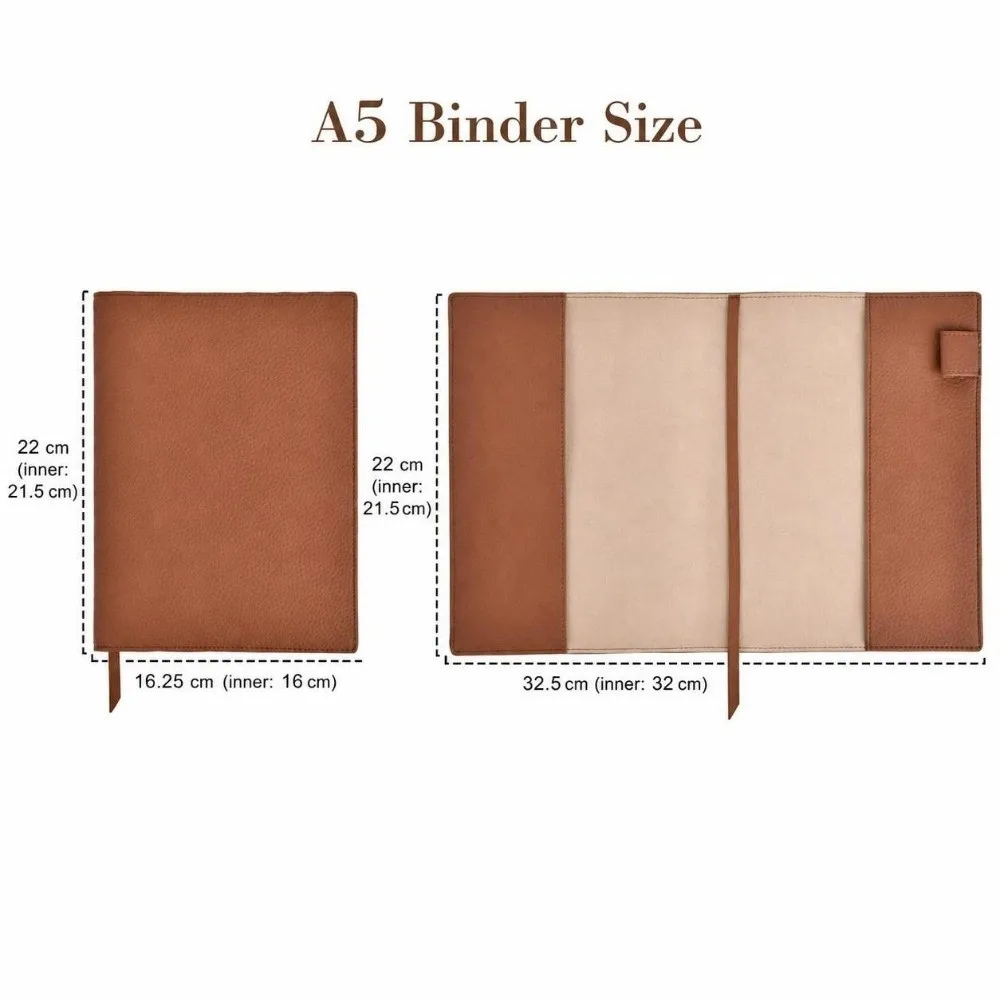 Simple A5 Notebook Cover PU Leather Replaceable Book Protective Cover Solid Color Notebook Leather Cover Home Office Use image 6