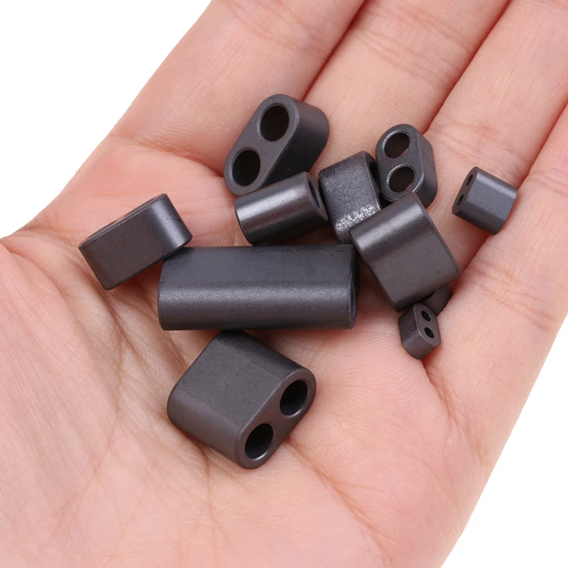 10pcs RF Nickel-zinc Hollow Ferrite Core Double Holes RF Magnet RF Accessories Double-Hole Magnetic Ring  Aperture