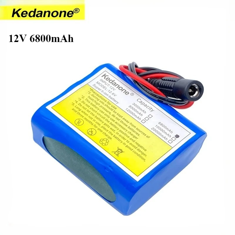 12V 6800mAh 18650 Li-Ionen-Akku mit BMS-Schutzplatine für Überwachungskamera und LED-Licht