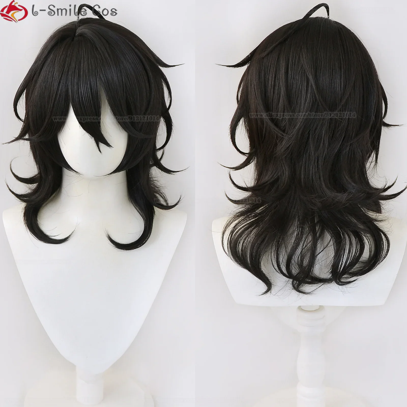 Game Sakuma Rei Cosplay Wig ES UNDEAD Sakuma Rei Wigs Black 50cm Long Heat Resistant Hair Simulated Scalp Wigs