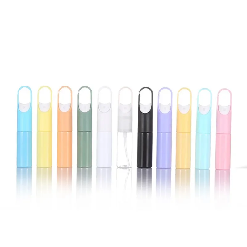 20ml Portable Mini Refillable Fragrance Hand Sanitizer Alcohol Hook Bottle With Spray Pump Empty Perfume Container