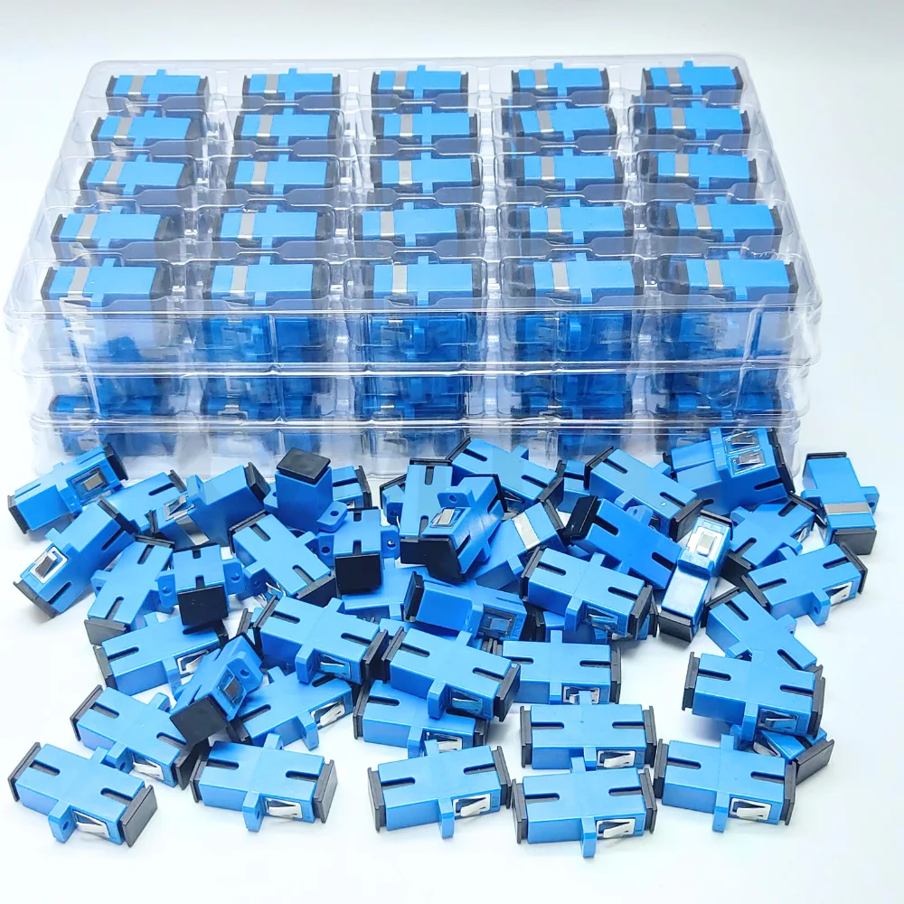 OMTiG SC UPC Adapter Connector 50-500PCS Simplex SM Single mode Plastic Fiber Optic Coupler Big Sell