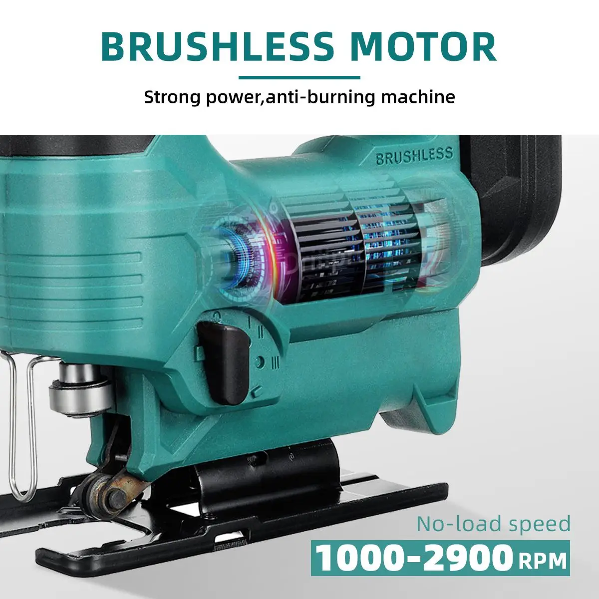 Drillpro-Scie sauteuse électrique sans balais, 2900 tr/min, 65mm, 18V, lame réglable, outil électrique LED pour batterie Makita 18V