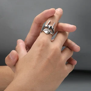 Retro MF DOOM Mặt nạ Rings Classics for Men, Jewelry Jewelry, Punk Style, Ai Cập, Pharaoh Men Ring, Hip Hop Party, Gothic Phụ kiện Doanh số bán thân của Ai Cập - 4