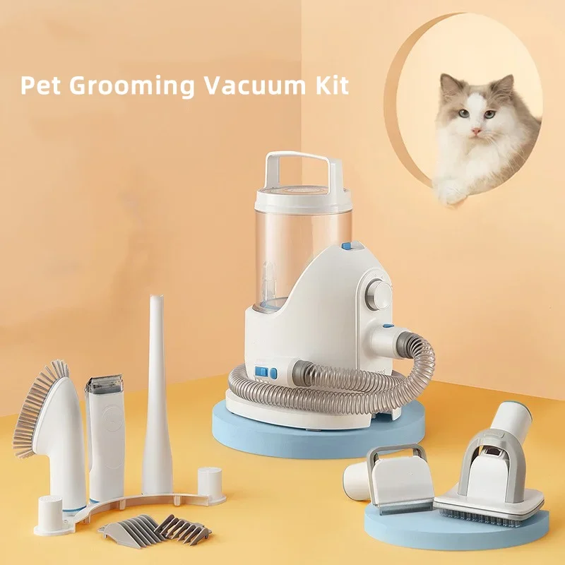 USMILEPET Factory Direct Pet Grooming Vacuum Kit Dog Cat Hair Clipper Large Cup Vacuum Dog Grooming Kit Include 4 Hair Clipper