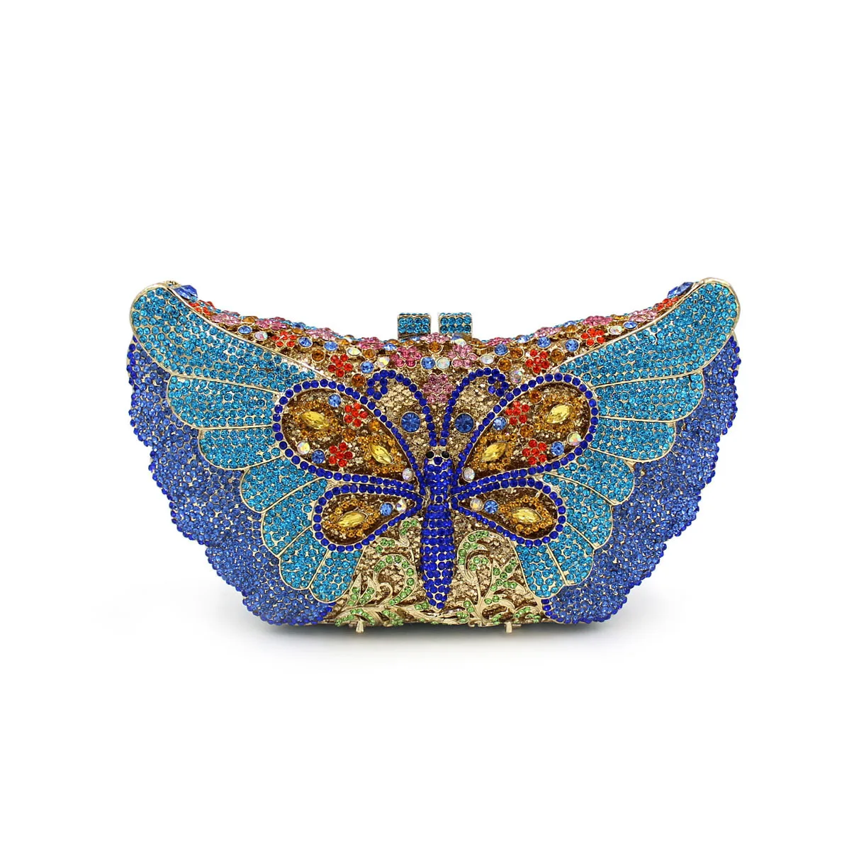 Rhinestone Empty Metal Crystal Dinner Bag Diamond Clutch Butterfly Diamond Bag Handbags Luxury Designer Bolsas Femininas Luxuosa