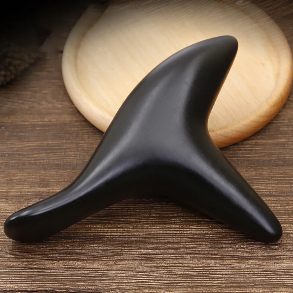 

Natural Black Bian Stone Triangular Gua Sha Massage Tool for Face Deep Tissue Scraping Skincare Facial Sculpting Muscle Relief