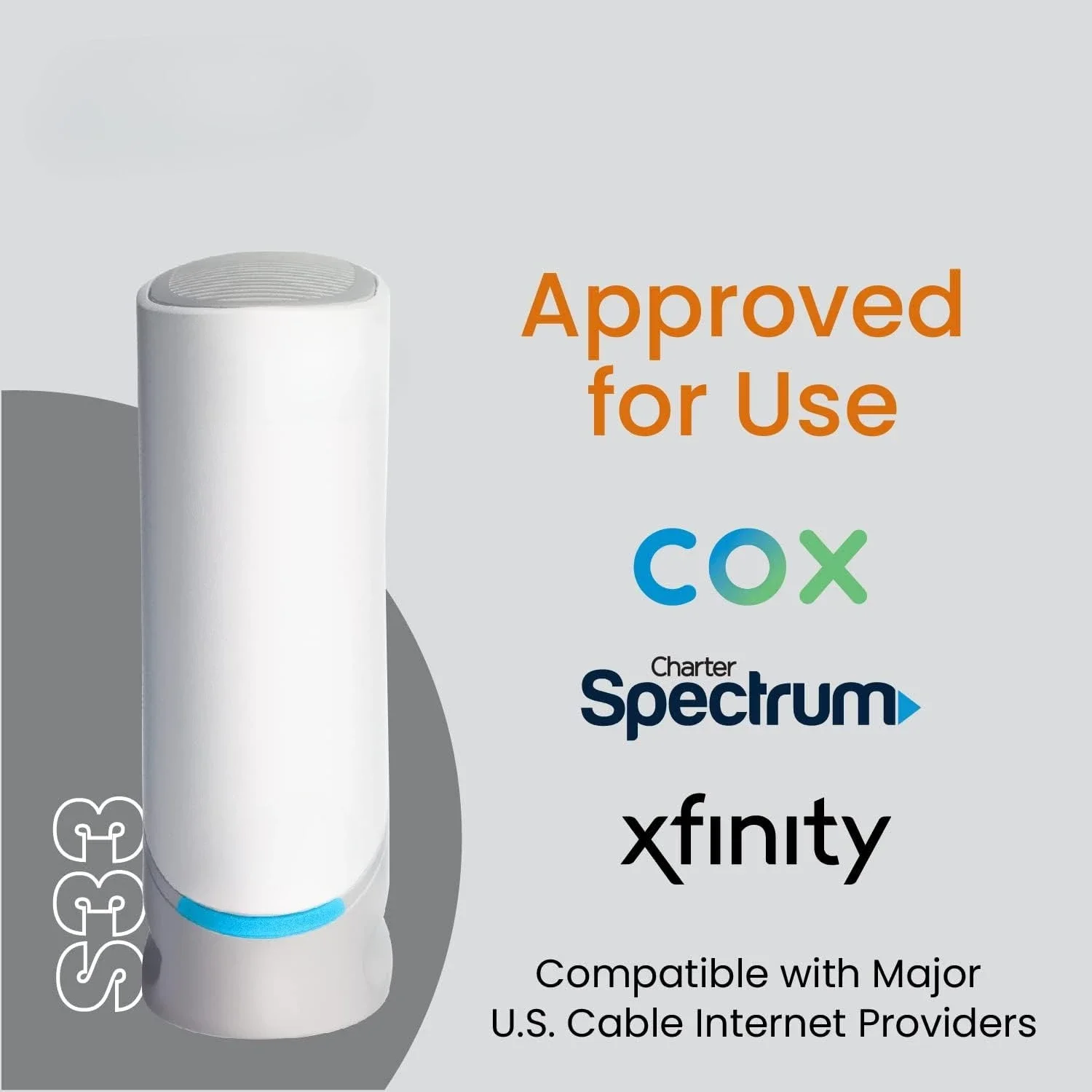 Cable Modem - Fast DOCSIS 3.1 Multi-Gigabit WiFi 1 & 2.5 Gbps Ports 2.5 Gbps Max Internet Speeds 4 OFDM Channels