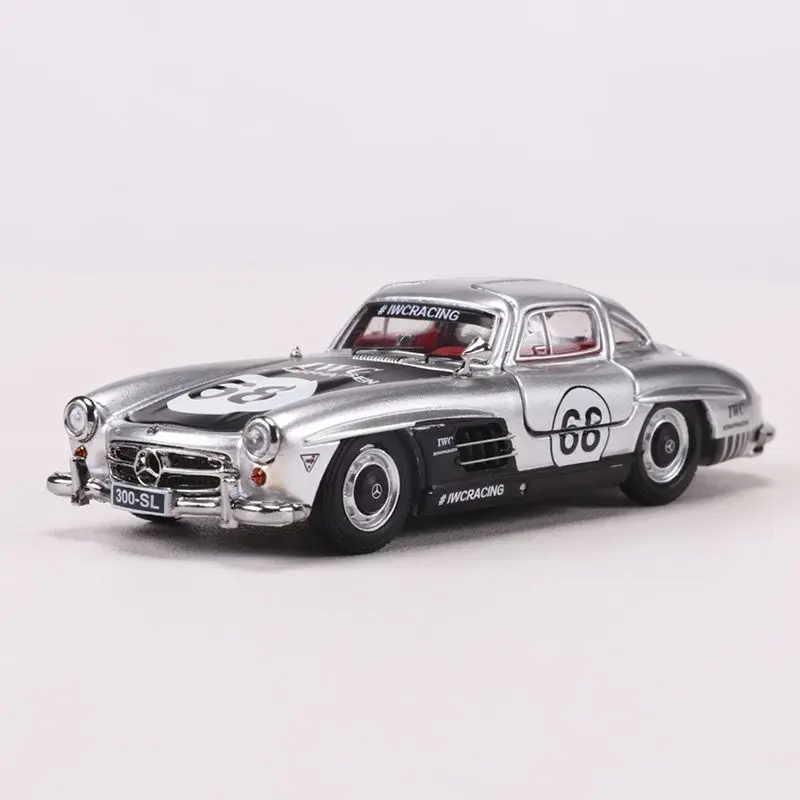 Classic classic car fully open 1:64 Mercedes-Benz 300SL gull-wing door alloy simulation car model collection ornaments collectio