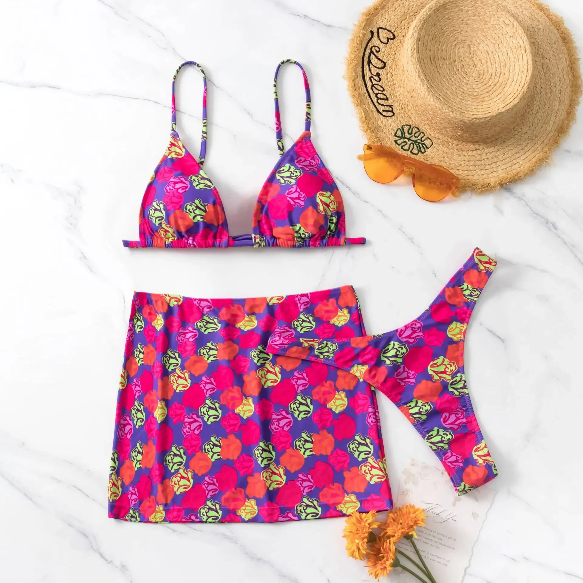 Women's Sexy Floral Micro Bikini Set 2025, Vintage Two Piece Swimsuit, Boutique Bathing Suits Swimwear