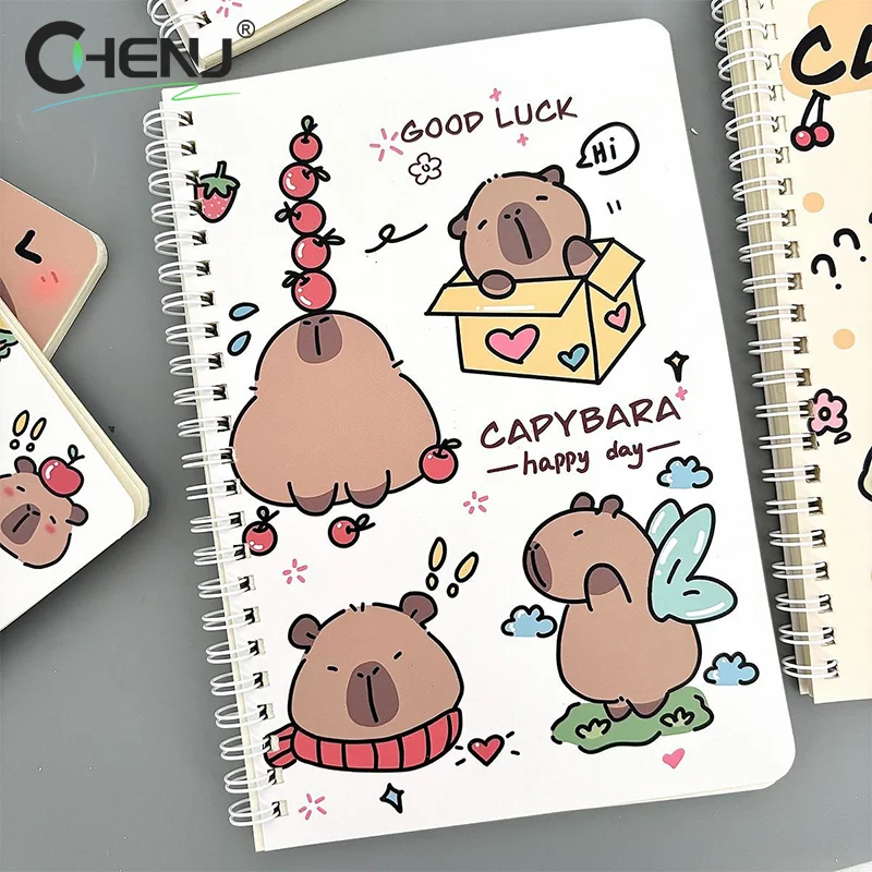 1pcs Cartoon Kawaii Capybara A5 Coil Notebook Exercise Book Cute Notepad Diary School Stationery Supplies