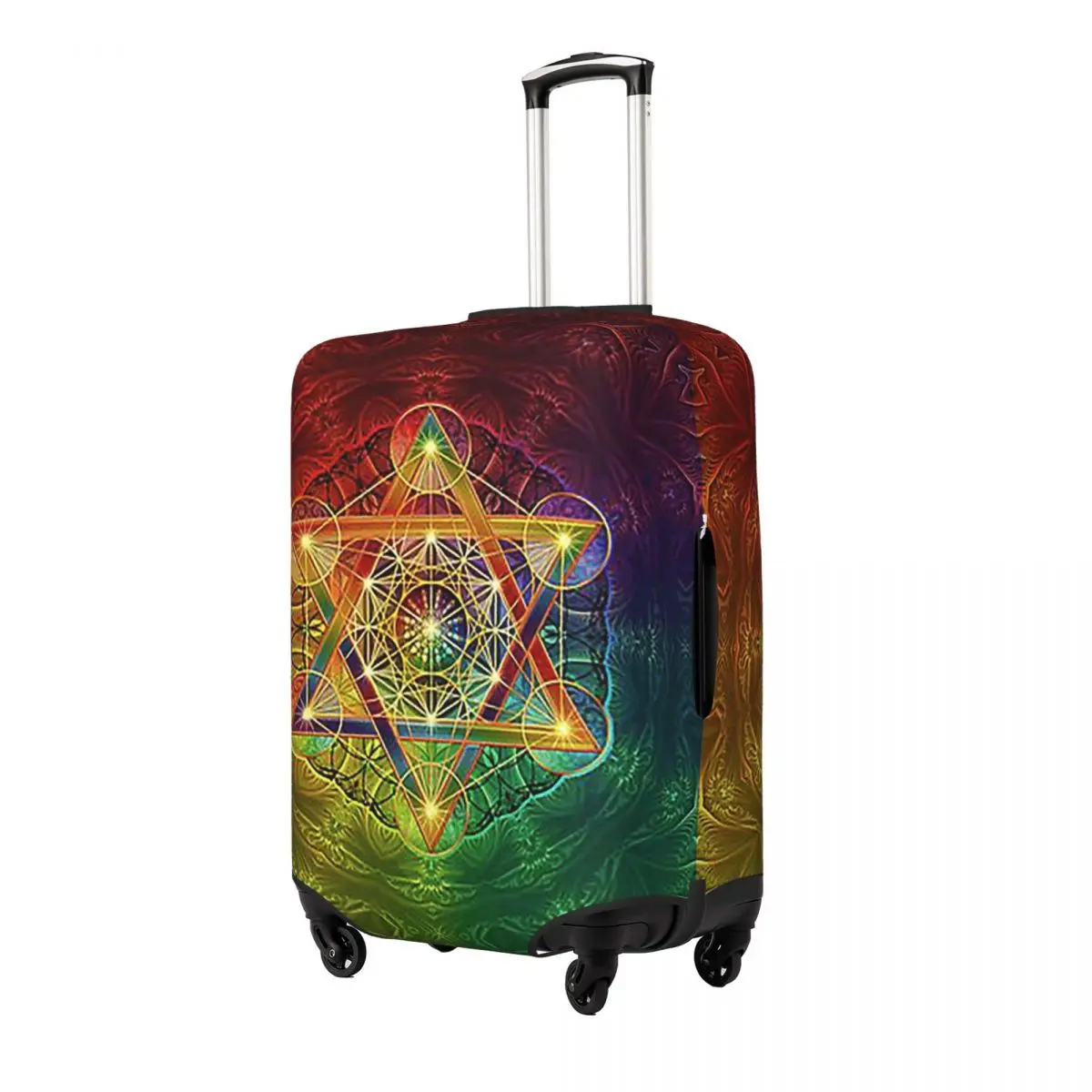 

Кубик Метатрона с Меркабой и цветком жизни, защитный чехол для чемодана, эластичные защитные чехлы для дорожного багажа, 18-32 дюйма