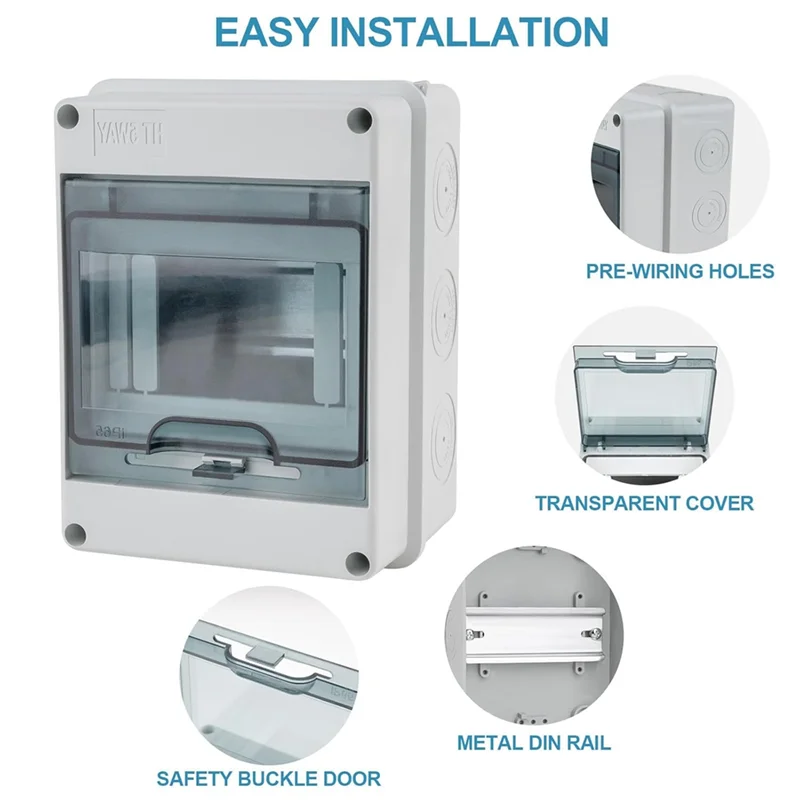 

A84E-IP65 Distribution Protection Box 5 Way Circuit Breaker Box Miniature Electrical Breaker Box Cover