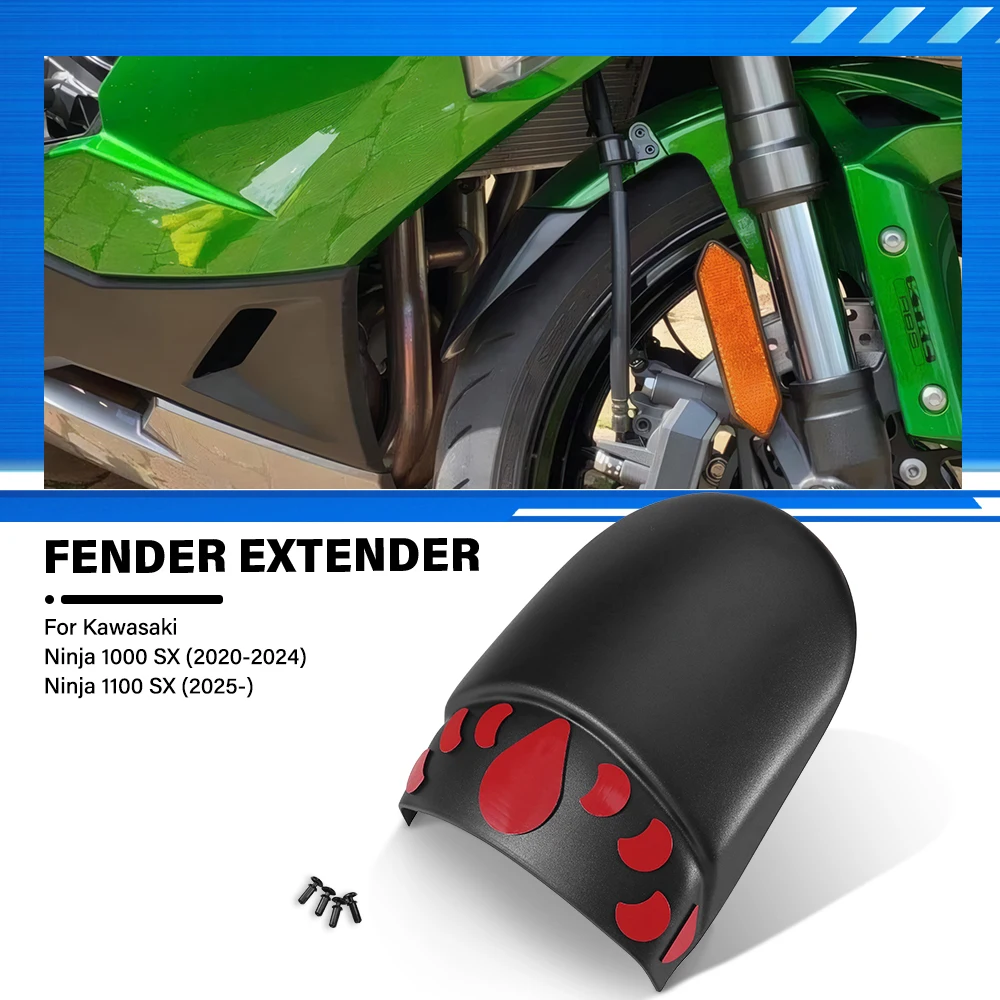 Für Kawasaki Ninja 1000 SX 2020-2024 Ninja 1100 SX 2025- Moto Vorderer Kotflügel-Verlängerer Spritzschutz Schutzblech