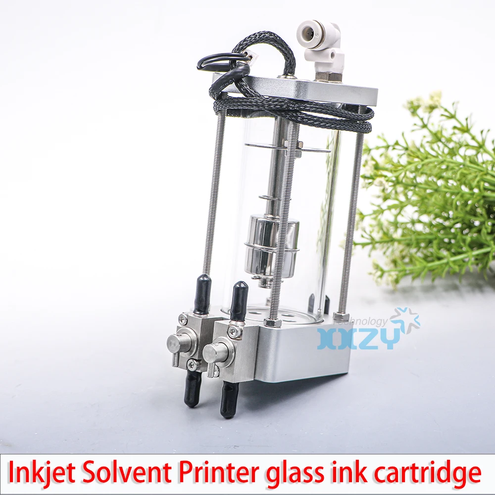 Solvent Printer Konica Printhead Glass Ink Cartridge Transparent Sub tank for Allwin Docan Inkjet Printer Glass Ink Tank