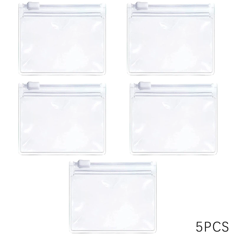 New 5pcs Pill Pouch Bags Zippered Pill Pouch Reusable Clear Pill Bags Self Sealing Travel Medicine Organizer Storage