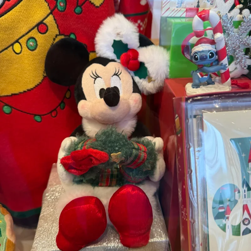

New Disney Christmas Series Gift Mickey Minnie Soft Plush Doll Official Genuine Holiday Dress Up Decoration Cartoon Stuffed Toy