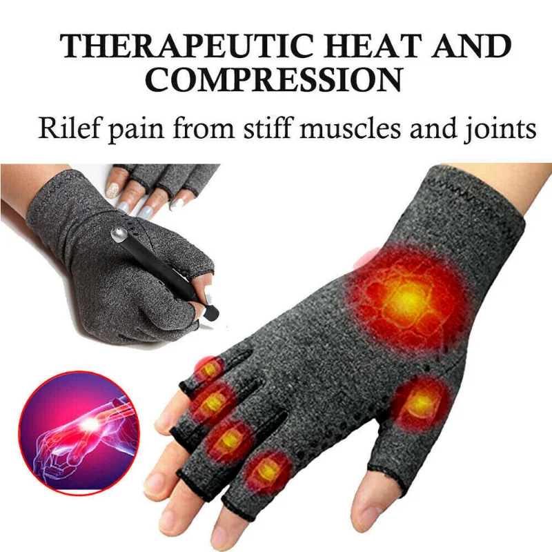 1 Pair Compression Arthritis Gloves Wrist Support Cotton Joint Pain Relief Hand Brace Women Men Therapy Wristband