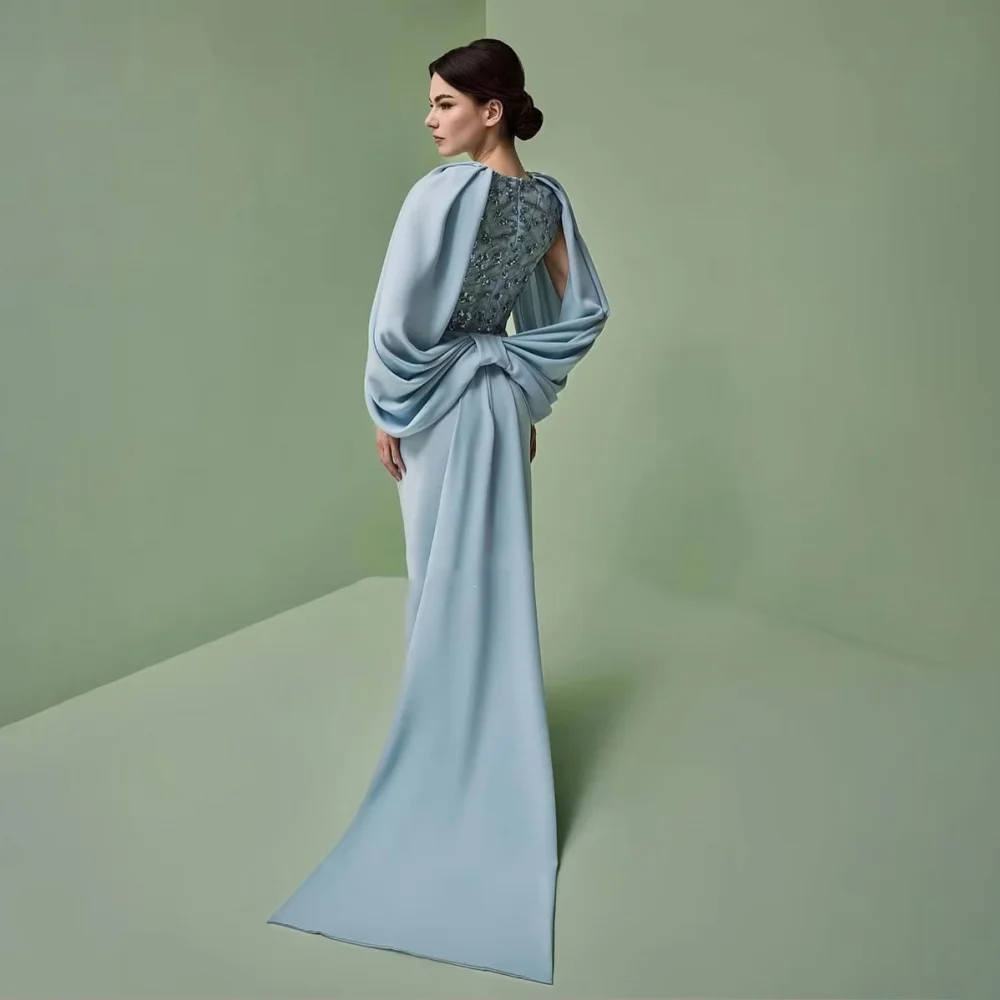 Customized Mermaid Evening Dress Gorgeous Satin Prom Dresses Lace Applique Formal Occasion Shining Party Gown Robe Soiree