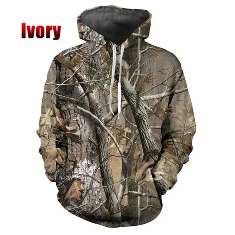 Deer Huntering Camouflage Hoodie Men Autumn 3D Printed Natural Camo Hoodies Harajuku Fashion Womens Clothing y2k Pullover Hoody