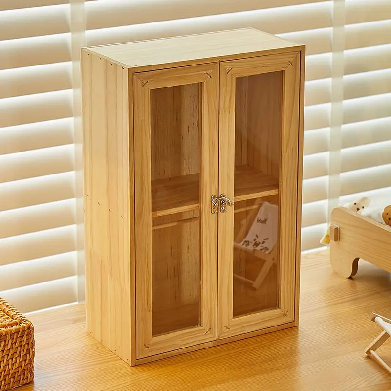 Hölzerner Babypuppen-Schrank für 12-16-Zoll-Puppen, BJD-Puppen-Kleiderschrank zur Aufbewahrung von Puppenkleidung, Kleidung und Zubehör-Schrank