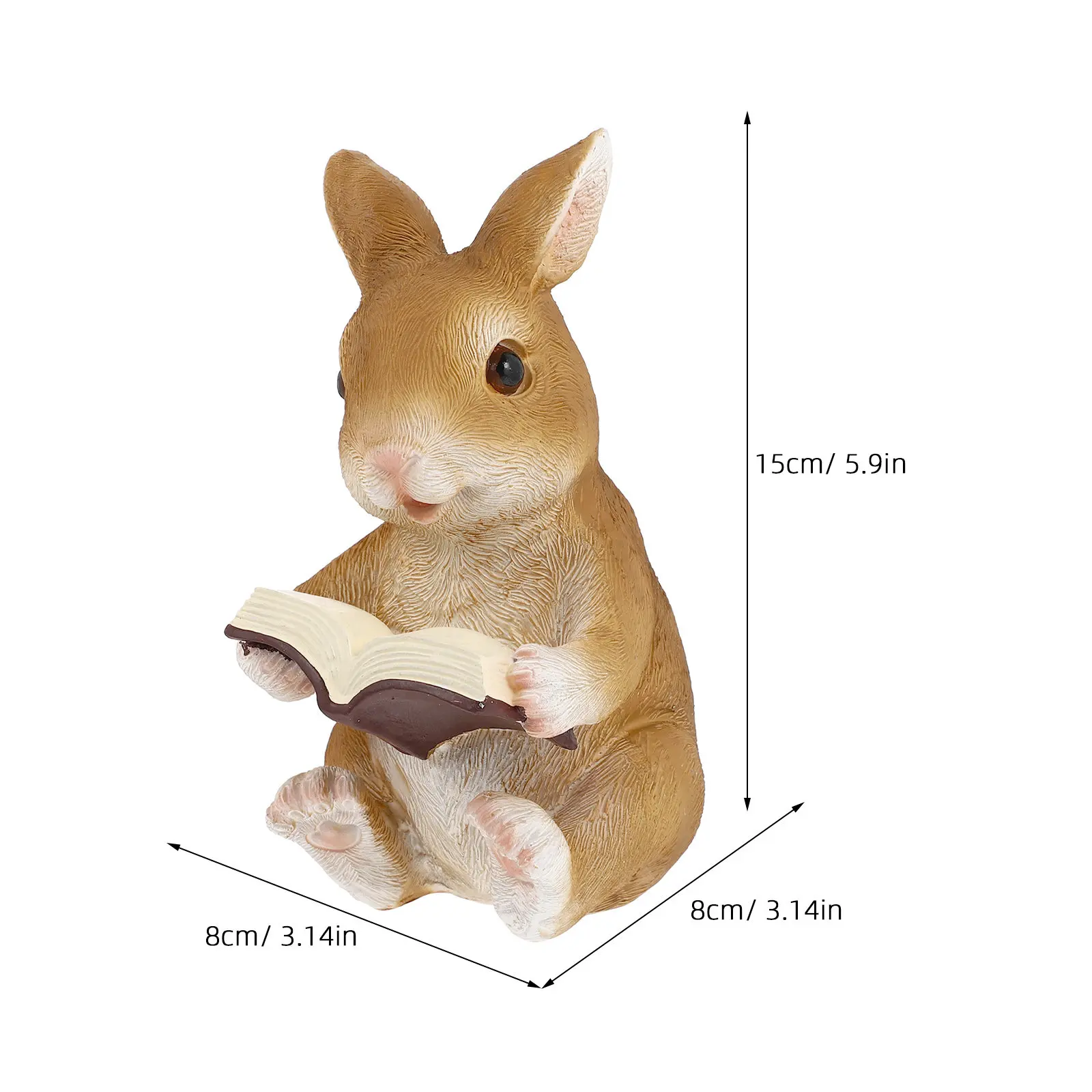 1Pcs Outdoor Reading Rabbit Decor Resin Small Rabbit Adornment Garden Courtyard Balcony Landscape Decoration Home Decor