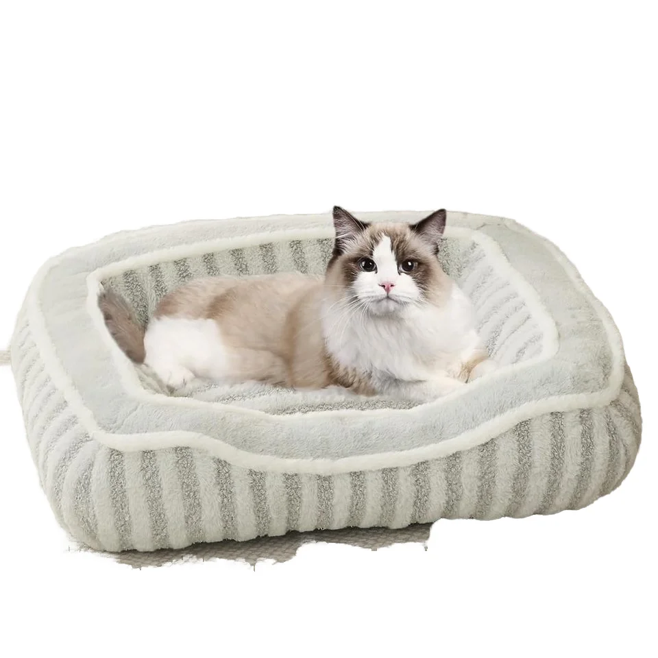 Deluxe Plush Dog Crate Bed Extra Small Dog Cat Kennel Non-Slip Bottom Washable 19\" X16\" Grey Pet Sleeping Bed Comfortable Bed
