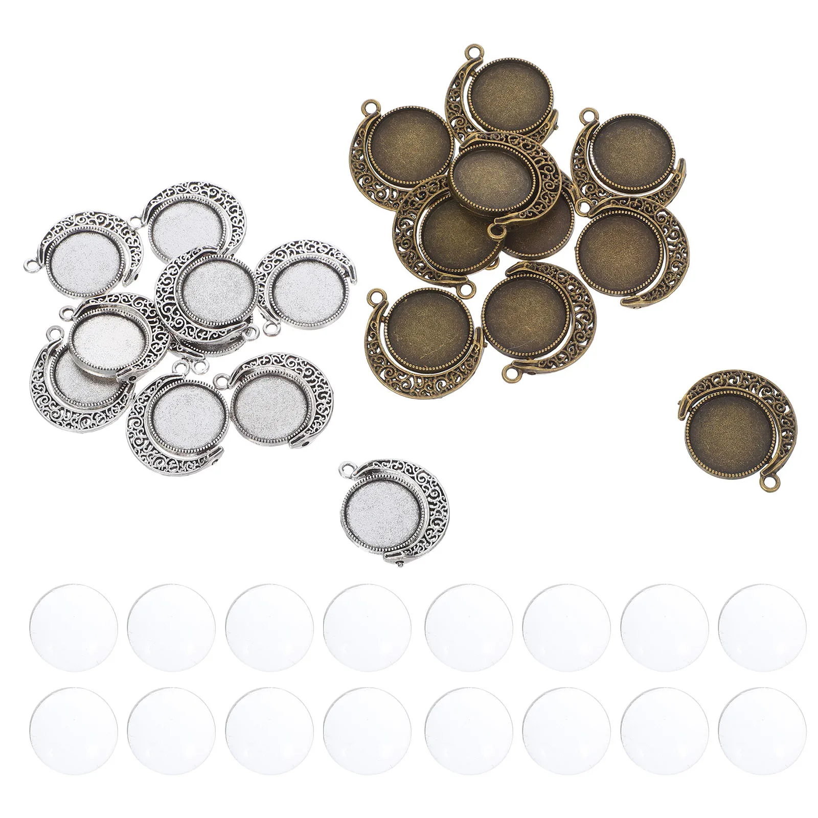 

60 шт. подвески в форме луны в стиле ретро, бронза, древнее серебро, бусины «сделай сам», подвески для ожерелья, браслета, брелок для изготовления ювелирных изделий