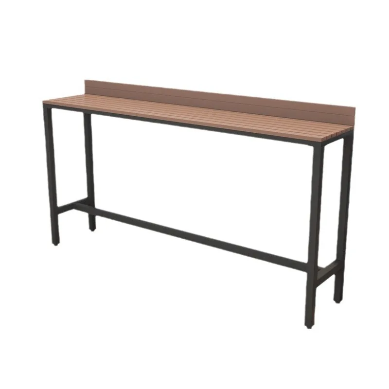 

Modern simple outdoor plastic wood tables and chairs Convenience store Wall high tables and chairs Outdoor cafe Terrace strip