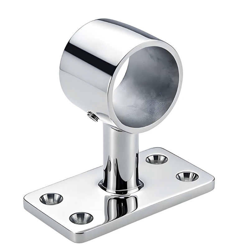 Stainless Steel Marine Handrail Base Mount Bracket for 32 mm Round Tube with 4 Hole Base for Railing Replacement