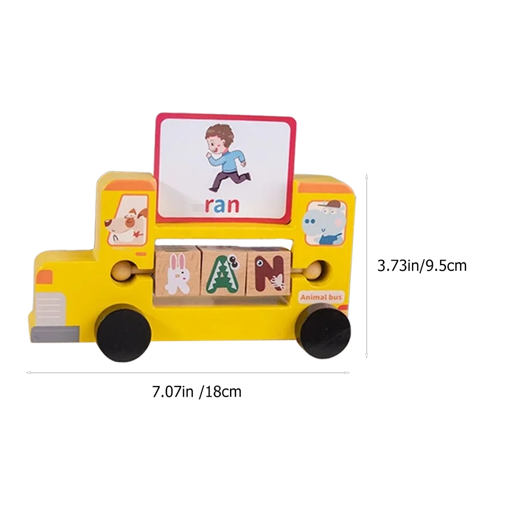 

1 Set Spelling Games Letter Matching Toy English Alphabet Cognition Toy Spelling Animal Bus alphabet toys