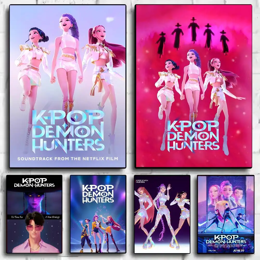 Demon H-Hunters kpop nuevo grupo póster HD decoración del hogar pared adhesiva impermeable hogar sala de estar bar decoración estética