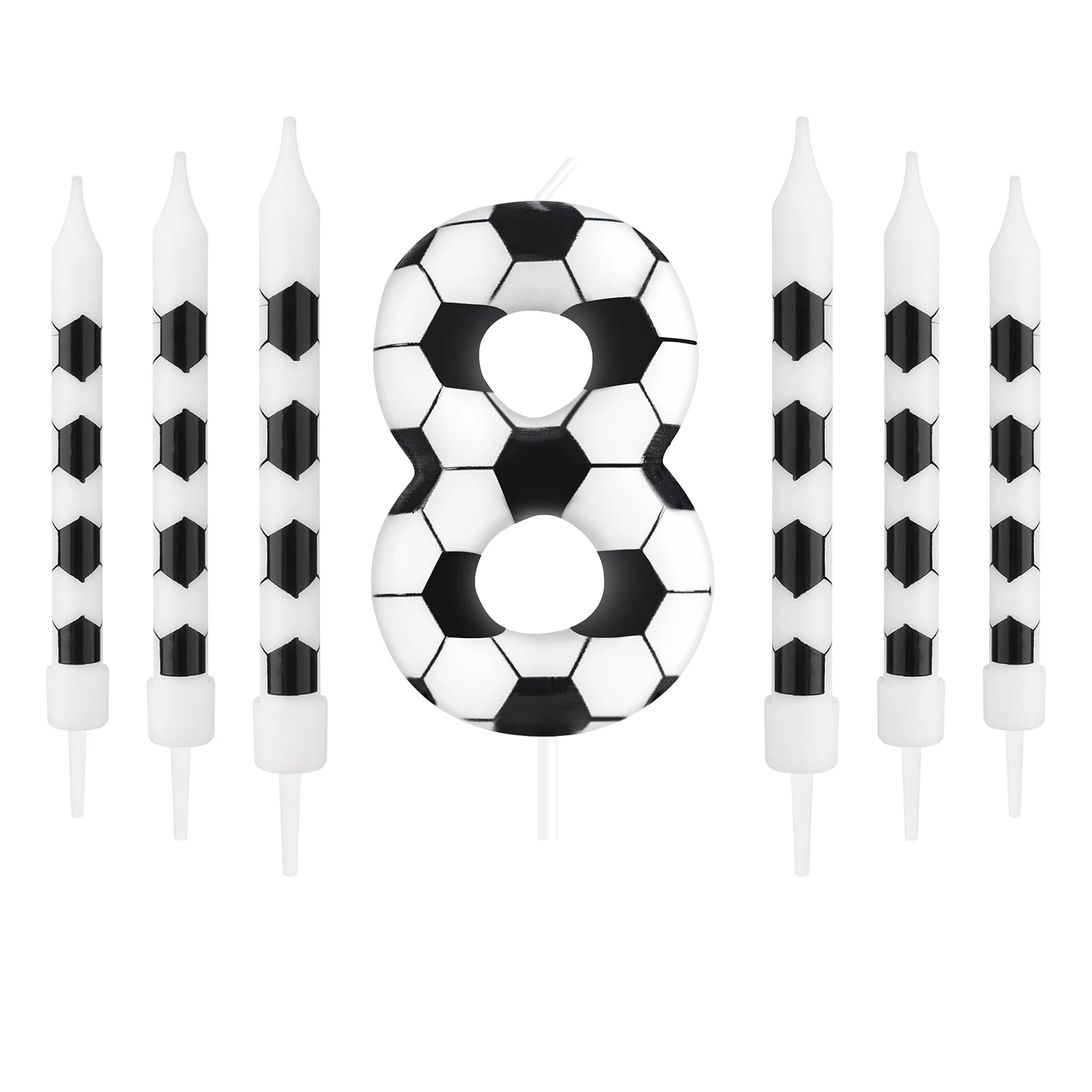 7 Stück Geburtstagskerzen, Fußball-Sport-Thema, Partydekoration, Geburtstagskuchenkerzen für Jungen, Mädchen, Kinder, Partyzubehör – Detail 15