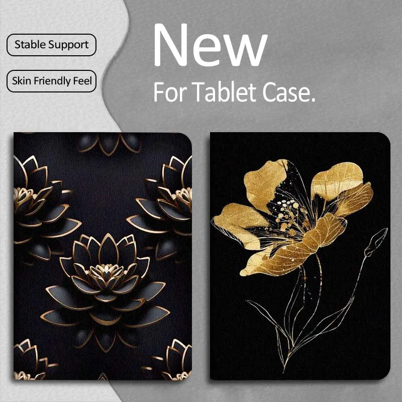 

Flowers Art Popular Luxury Gift For Apple iPad Pro Air 13 2 7th 6th 2025 M2 M3 M4 M512.9 13 inch Foldable Tablet Case