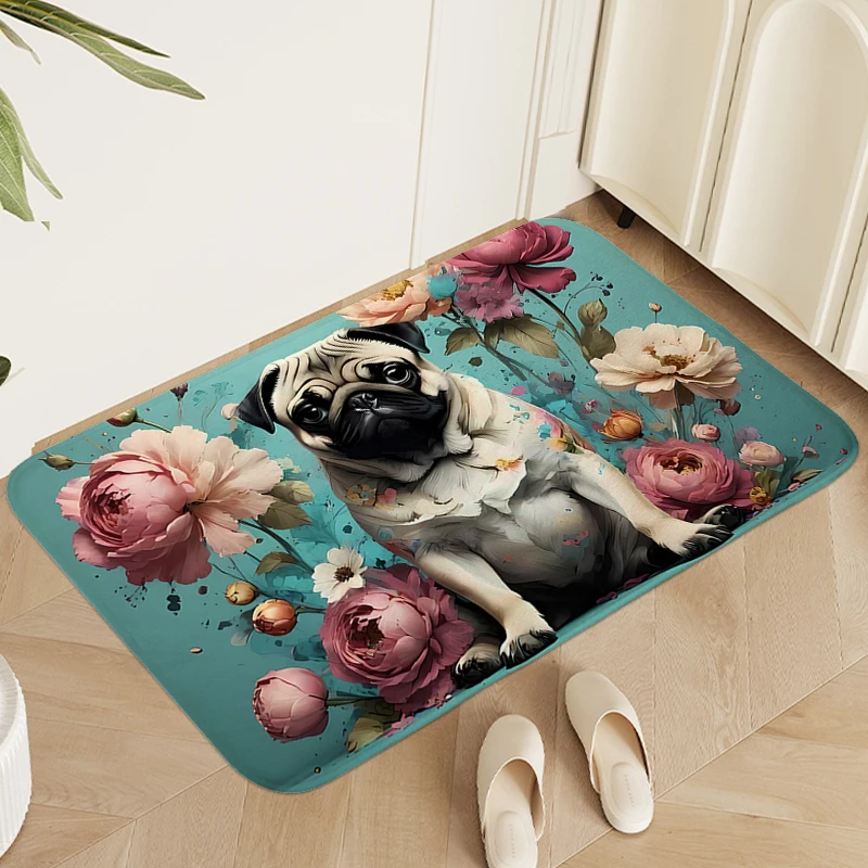 Digital Print Dog Artistic Photos Funny Doormat Entrance Door Bathroom Rug Aesthetic Kitchen Room Floor Carpet for Bedroom Home