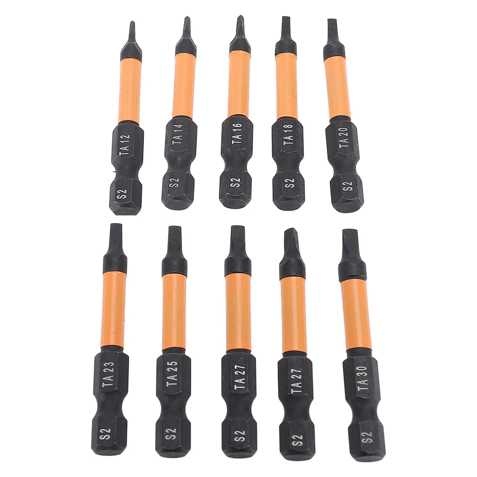 10pcs Triangular Screwdriver Bit 1/4 Inch Hex Shank High Strength Magnetic Triangular Drill Bit Set with Storage Rack