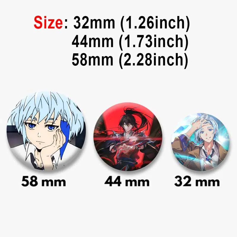 58mm Anime Tower of God Soft Button Pins Tinplate Cartoon Round Brooches on Clothes Bag Accessories Jewelry Badge Friends Gifts