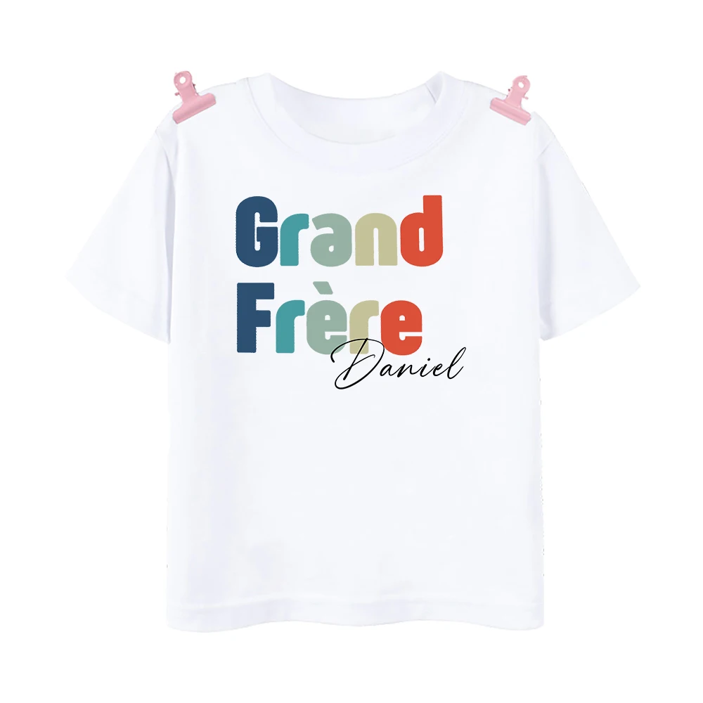 Personalised Big Brother Little Brother Matching Outfit T Shirt Summer Sibling T-shirt Girls Boys Short Sleeve Tops  Baby Romper