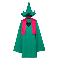 Undertale Ralsei Cosplay Hoodie Cloak Top Deltarune Cosplay Cape Outfit With Hat Scarf Men's And Women's Halloween Costume