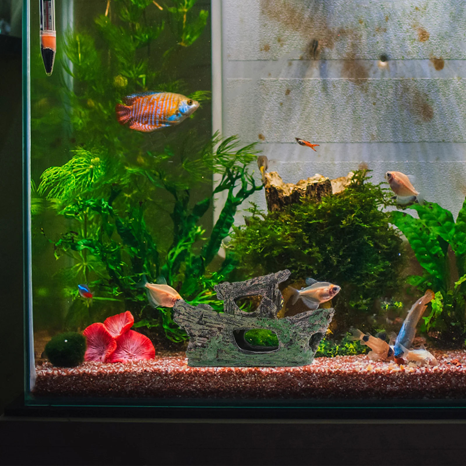 

Aquarium Shipwreck Resin Hollow Tree Trunk Fish Shelter Decoration Artificial Driftwood Rock for Aquarium Resin Tree Trunk