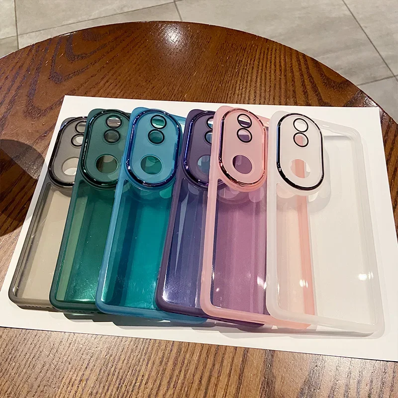 ل VIVO V50 لايت V50E V 50 واضح عدسة طبقة حماية حافظة لهاتف VIVO Y04 Y29S لون الحلوى لينة بولي TPU غطاء هاتف مقاوم للصدمات