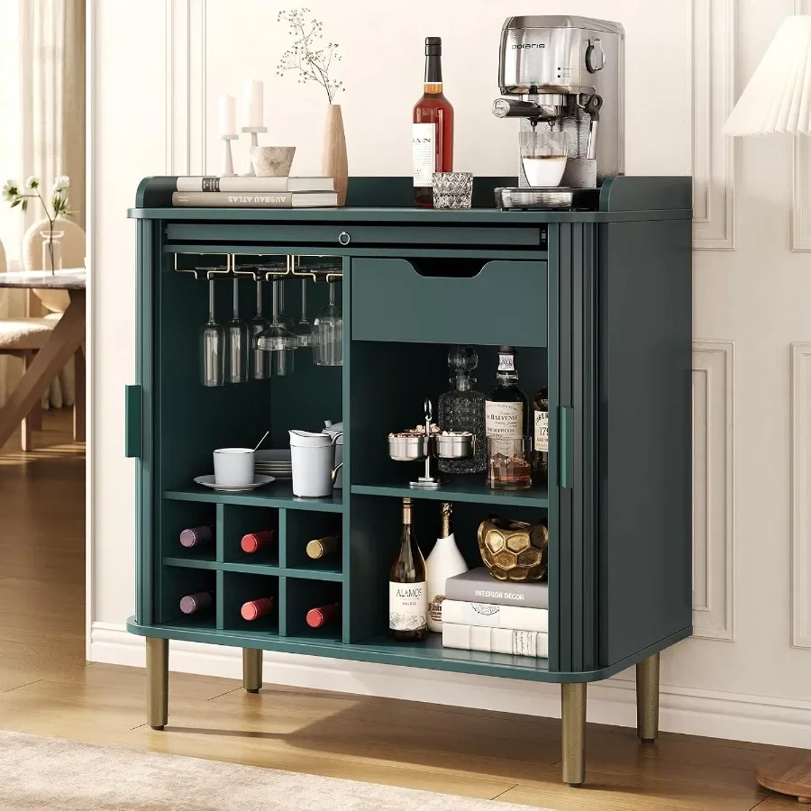 Fluted Bar Cabinet with Storgae, Wine Cabinet, 33