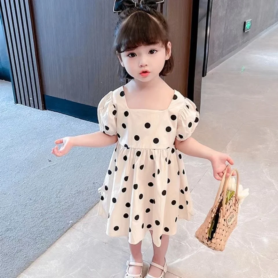 

2024 New Summer Baby Dress Girl Clothes Kids Hubble-bubble Sleeve Princess Dresses Popular Hot Style Child Dress Vestidos