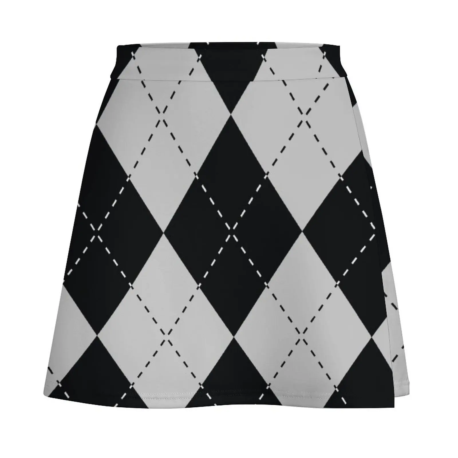 Argyle Diamonds 9 Grey Mini Skirt Miniskirt Korean skirts cute skirt Mini Skirt