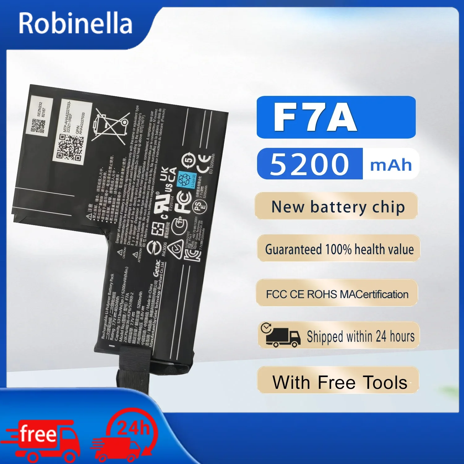

Новая сменная батарея DXT F7A для игровой консоли Steam Deck, 7.7V 5200mAh, высококачественная литий-ионная аккумуляторная батарея с высокой емкостью, перезаряжаемая.